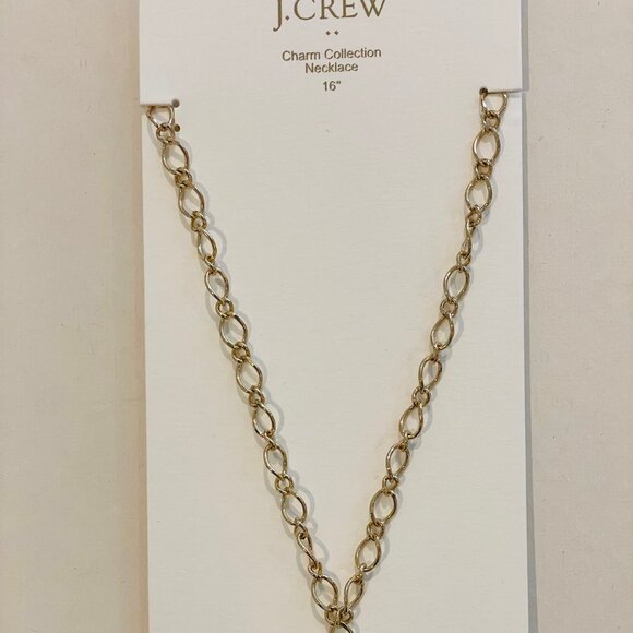 J Crew. Gold Chain Oval Link charm chain Necklace Length: 16" with a 2" extender - Picture 1 of 14